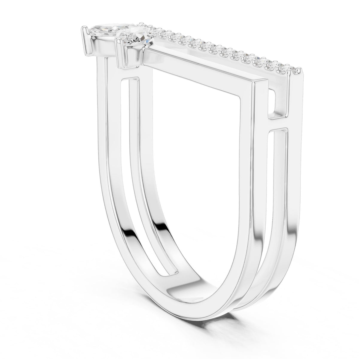 Marquise Accented Lab Grown Diamond Engagement Ring
