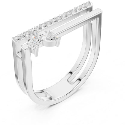 Marquise Accented Lab Grown Diamond Engagement Ring