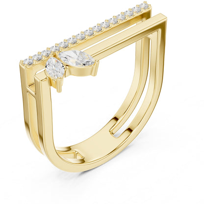 Marquise Accented Lab Grown Diamond Engagement Ring