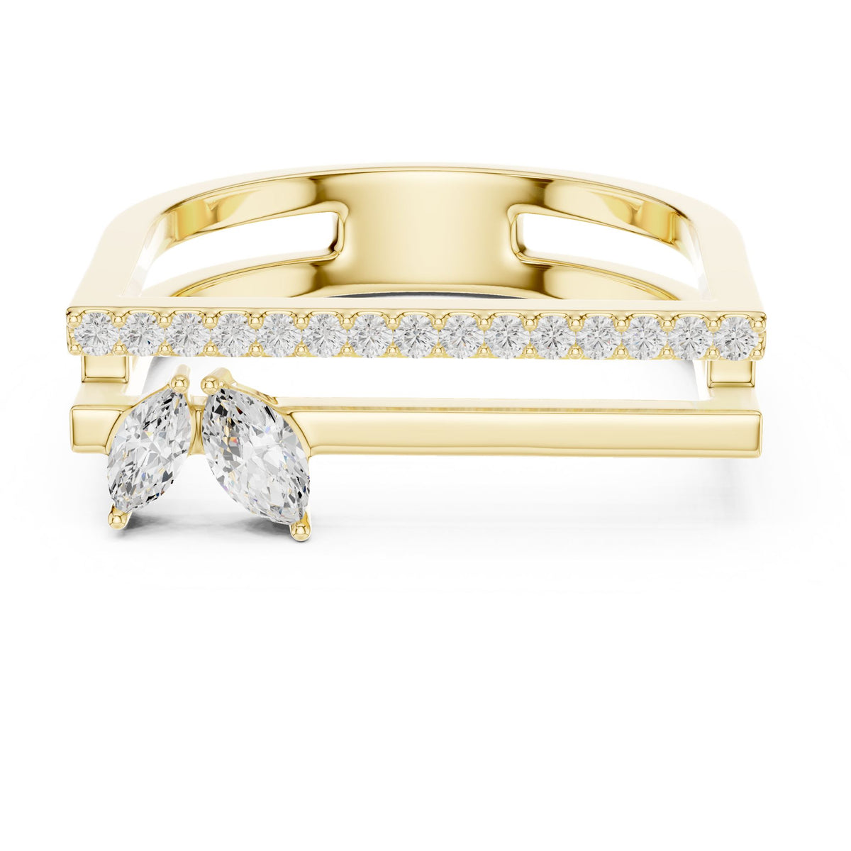 Marquise Accented Lab Grown Diamond Engagement Ring