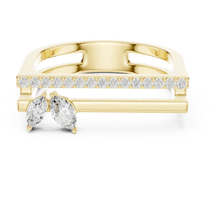 Marquise Accented Lab Grown Diamond Engagement Ring