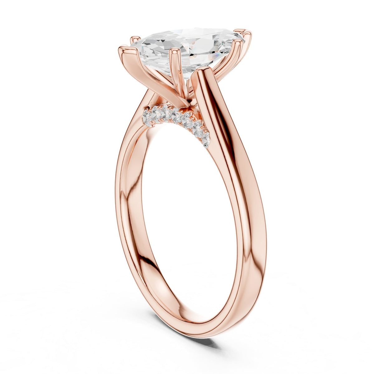 Marquise Accented Lab Grown Diamond Engagement Ring