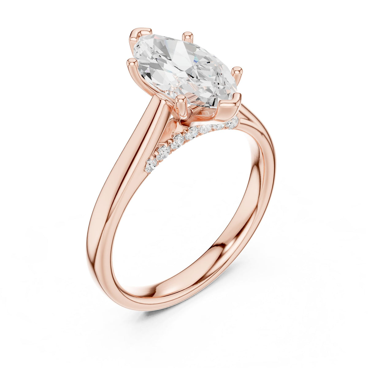 Marquise Accented Lab Grown Diamond Engagement Ring