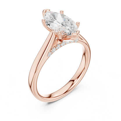 Marquise Accented Lab Grown Diamond Engagement Ring
