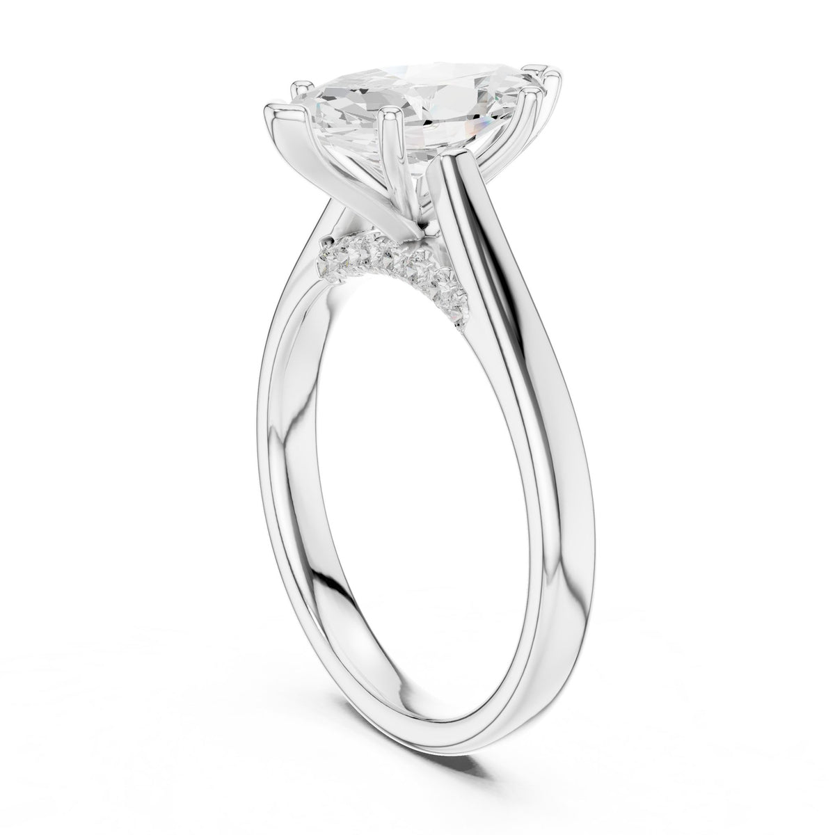 Marquise Accented Lab Grown Diamond Engagement Ring