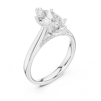 Marquise Accented Lab Grown Diamond Engagement Ring