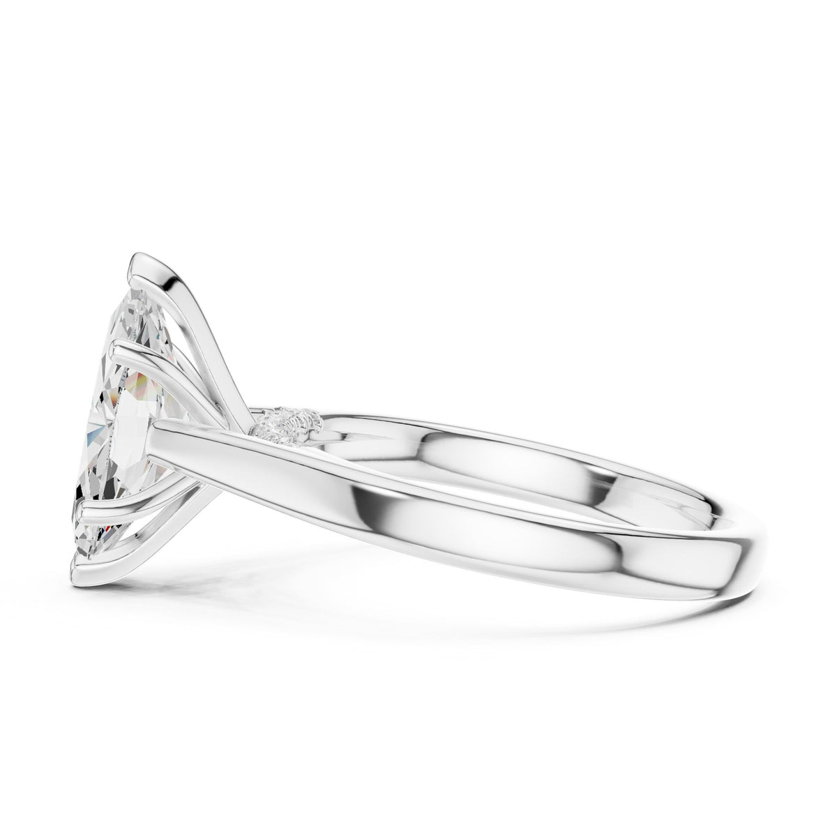 Marquise Accented Lab Grown Diamond Engagement Ring