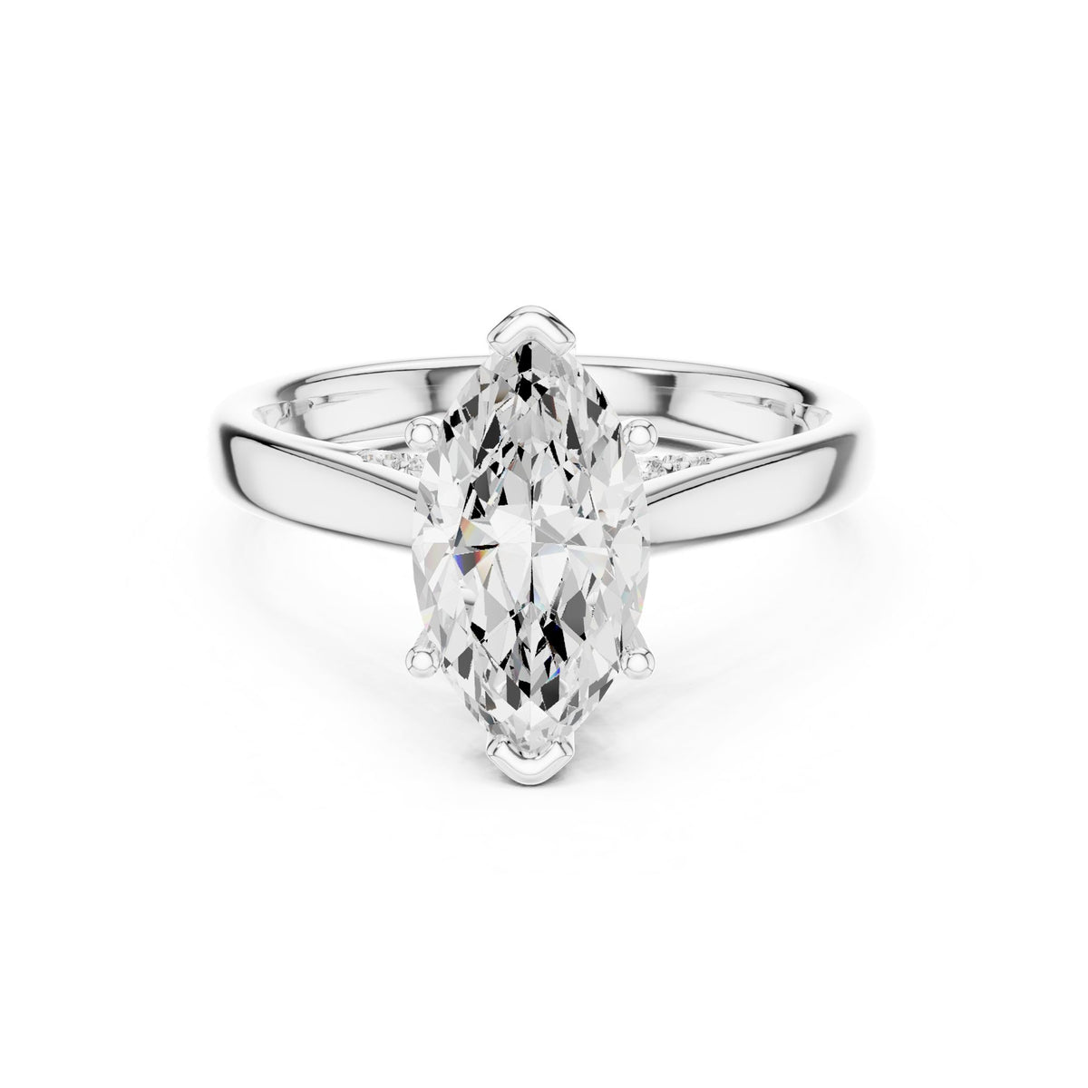 Marquise Accented Lab Grown Diamond Engagement Ring