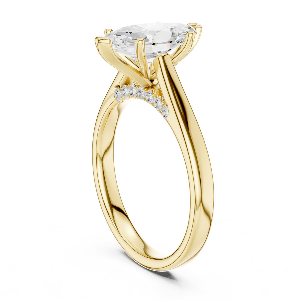 Marquise Accented Lab Grown Diamond Engagement Ring