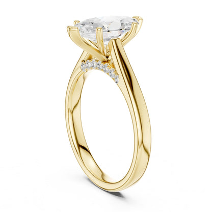 Marquise Accented Lab Grown Diamond Engagement Ring