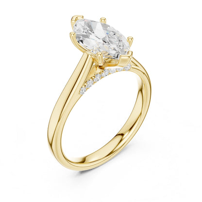 Marquise Accented Lab Grown Diamond Engagement Ring