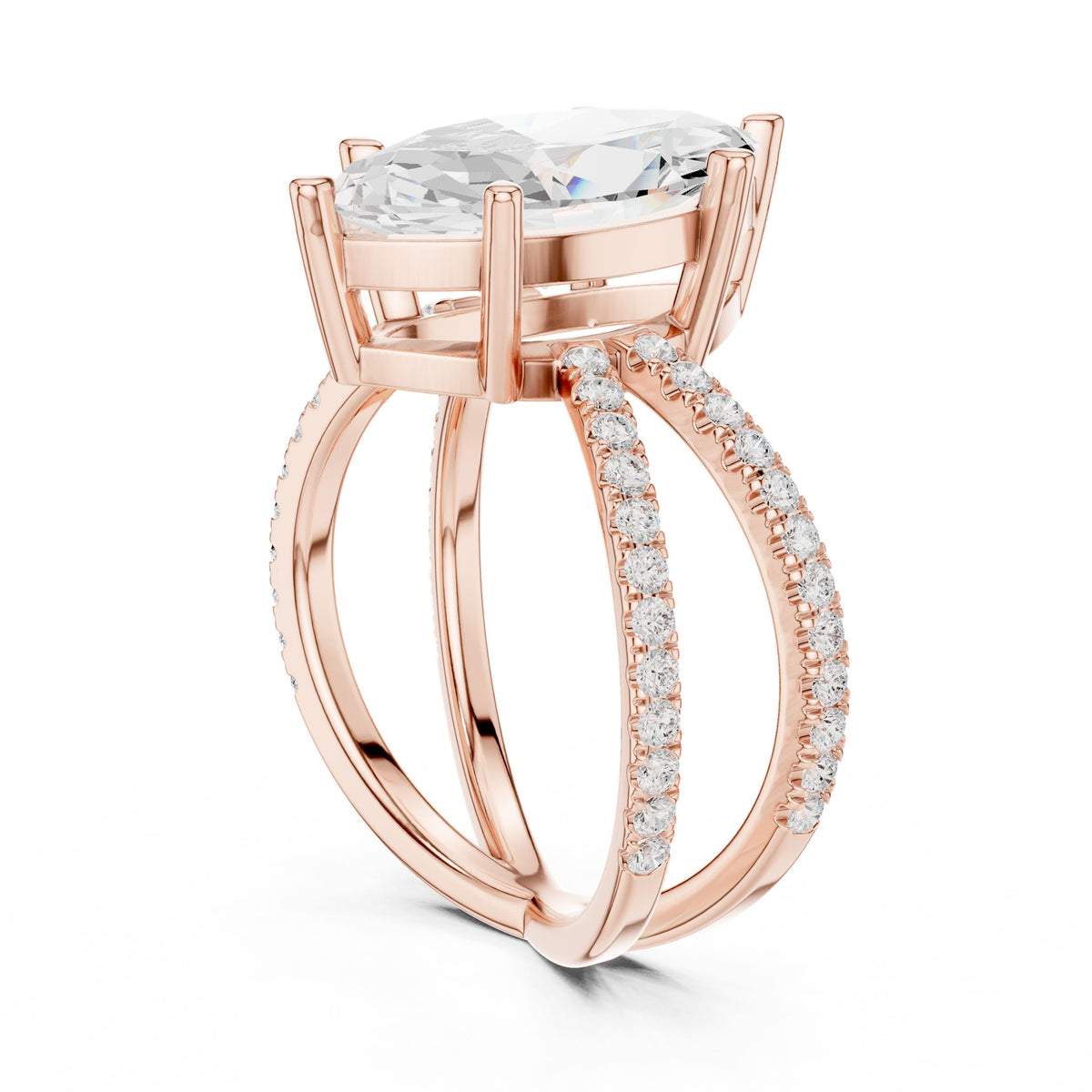 Marquise Accented Lab Grown Diamond Engagement Ring