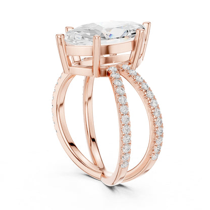 Marquise Accented Lab Grown Diamond Engagement Ring
