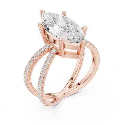 Marquise Accented Lab Grown Diamond Engagement Ring