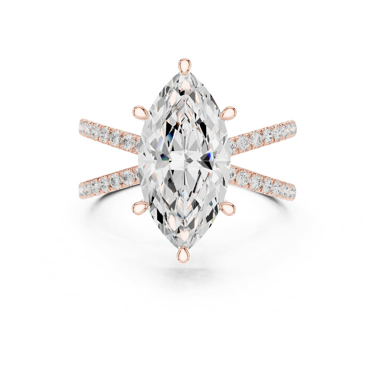 Marquise Accented Lab Grown Diamond Engagement Ring