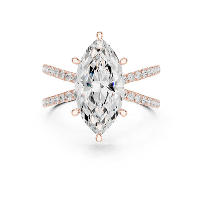 Marquise Accented Lab Grown Diamond Engagement Ring