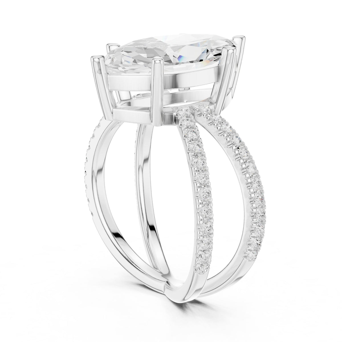 Marquise Accented Lab Grown Diamond Engagement Ring