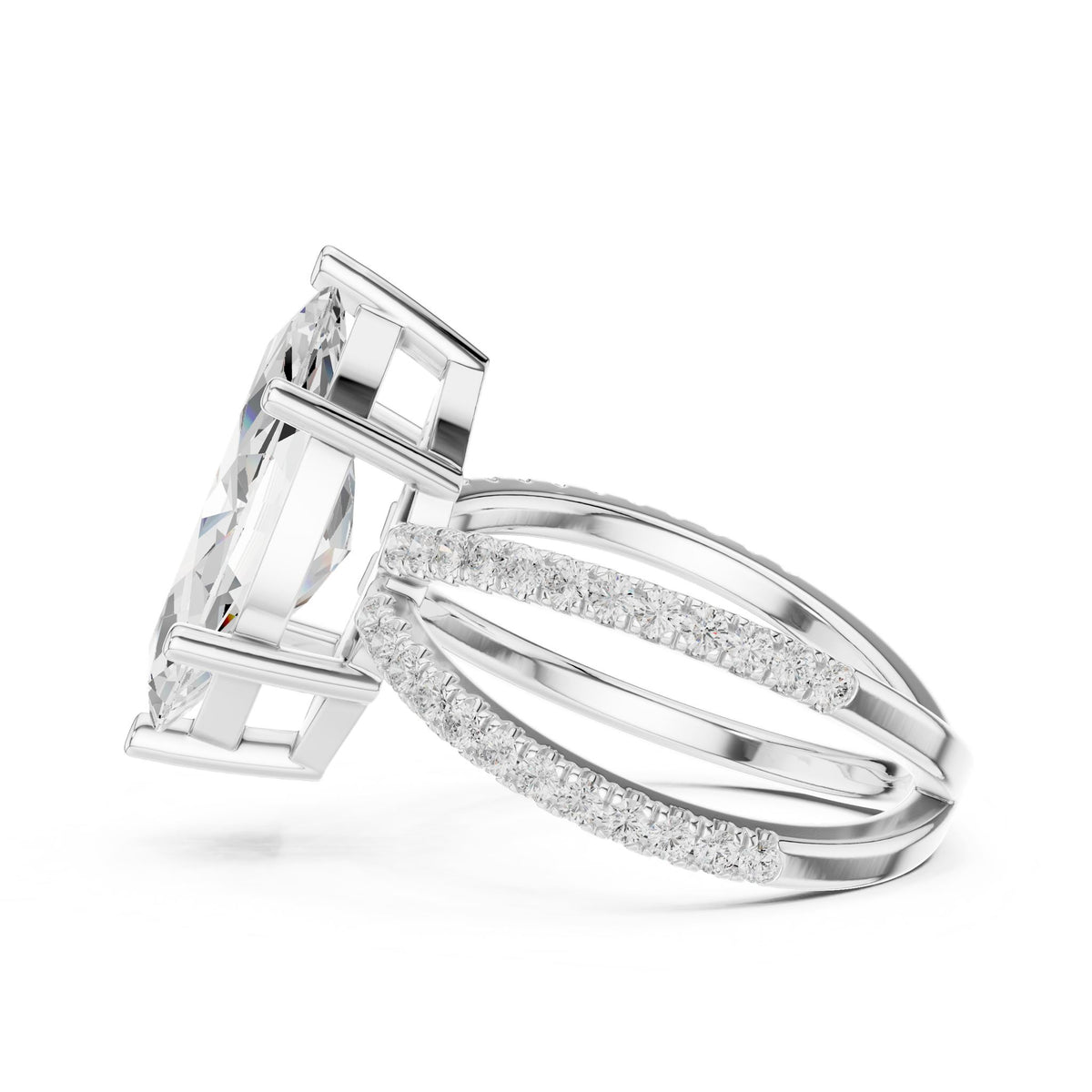 Marquise Accented Lab Grown Diamond Engagement Ring
