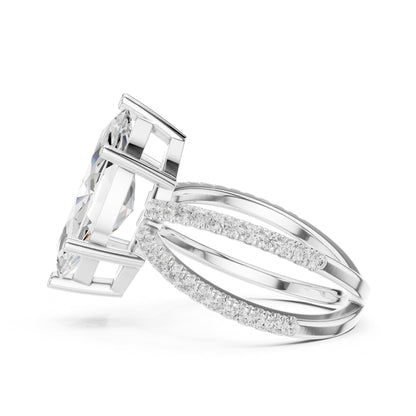 Marquise Accented Lab Grown Diamond Engagement Ring