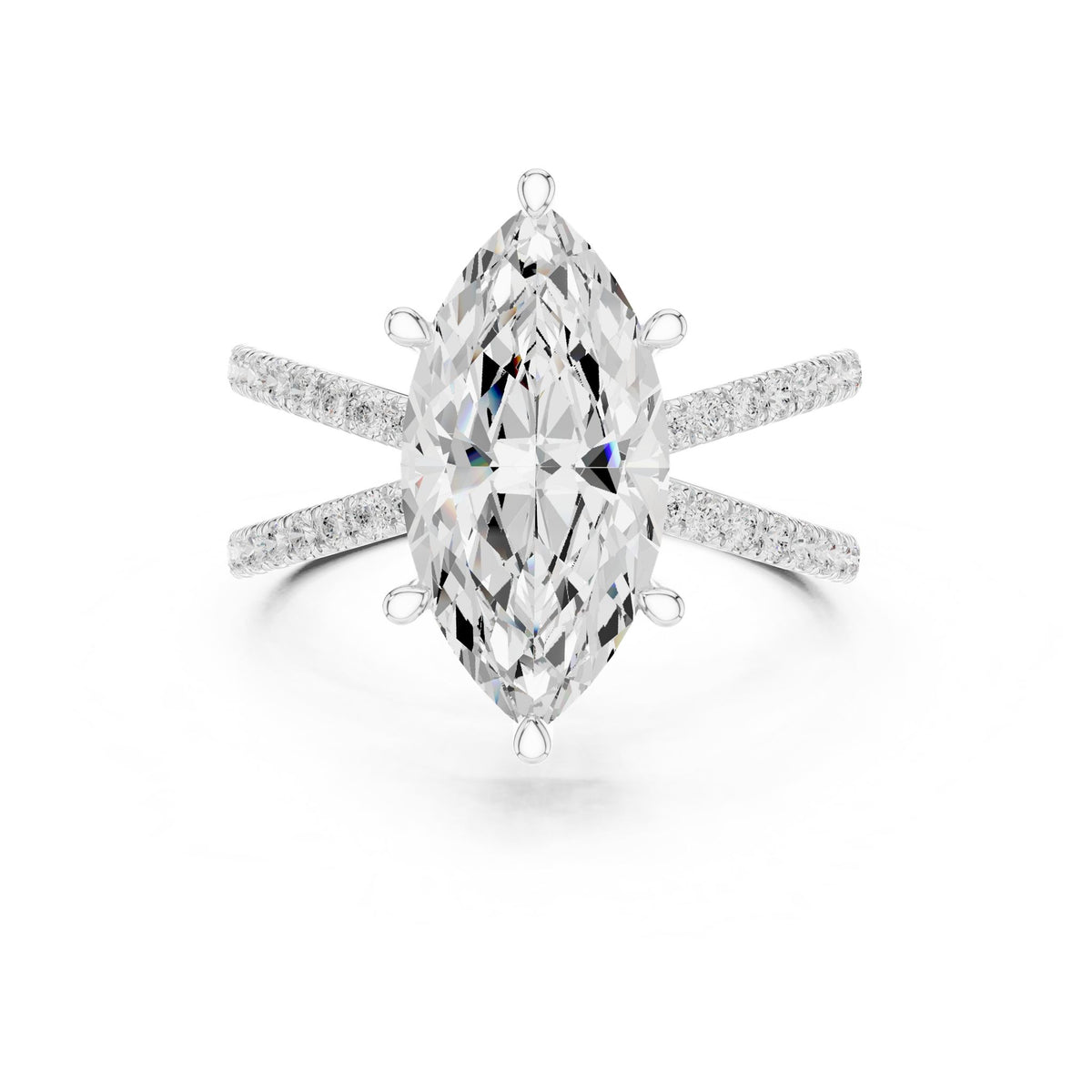 Marquise Accented Lab Grown Diamond Engagement Ring