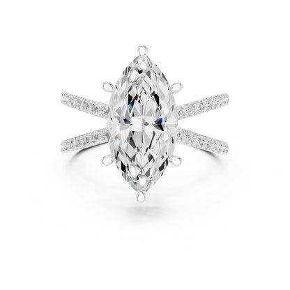 Marquise Accented Lab Grown Diamond Engagement Ring