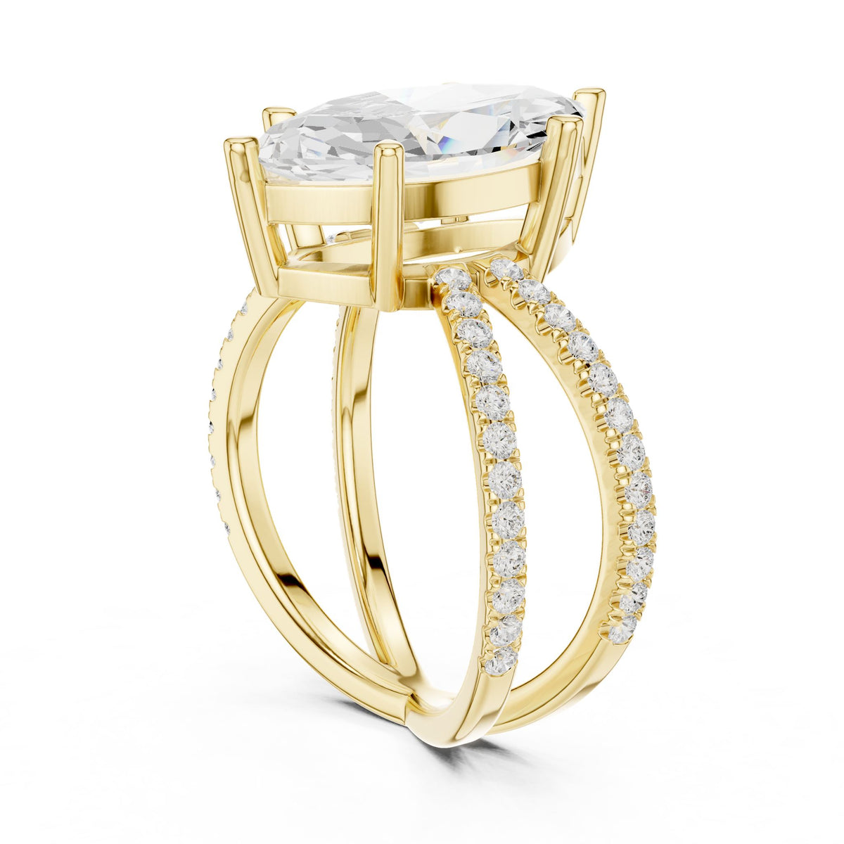 Marquise Accented Lab Grown Diamond Engagement Ring