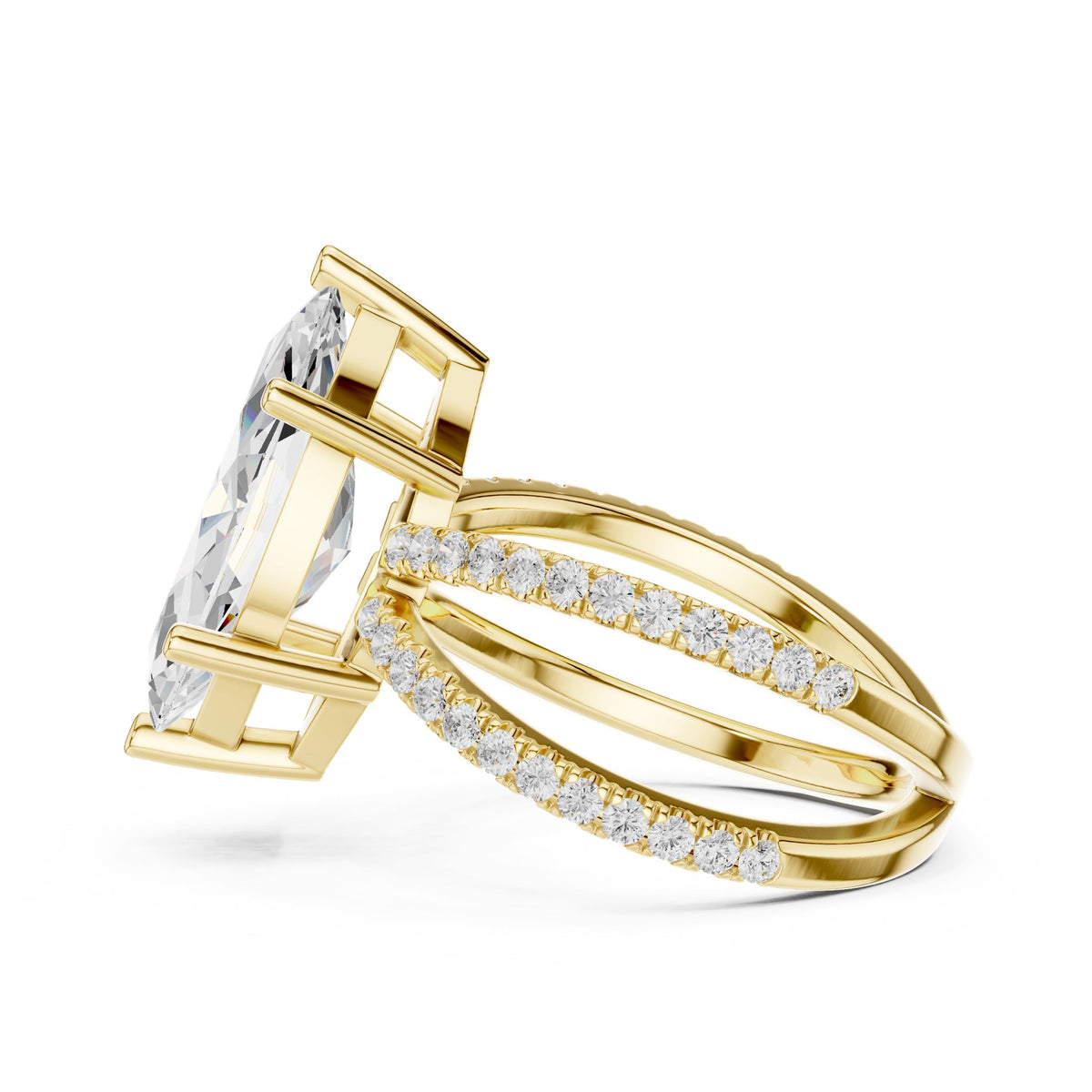 Marquise Accented Lab Grown Diamond Engagement Ring