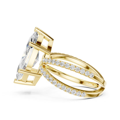 Marquise Accented Lab Grown Diamond Engagement Ring