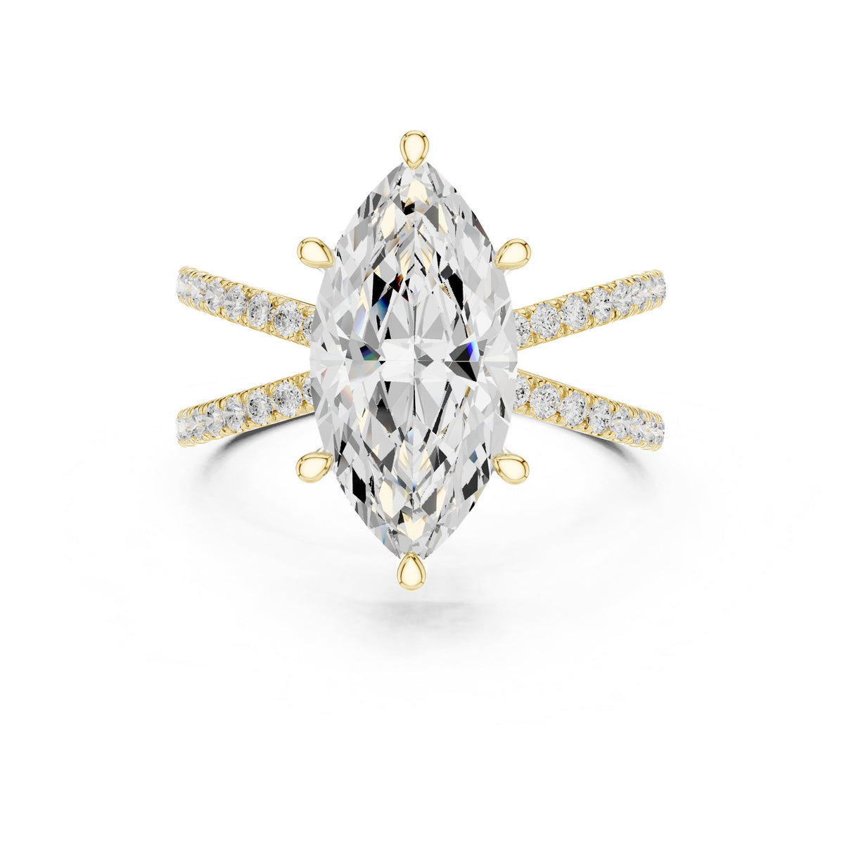 Marquise Accented Lab Grown Diamond Engagement Ring