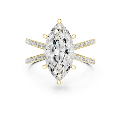 Marquise Accented Lab Grown Diamond Engagement Ring