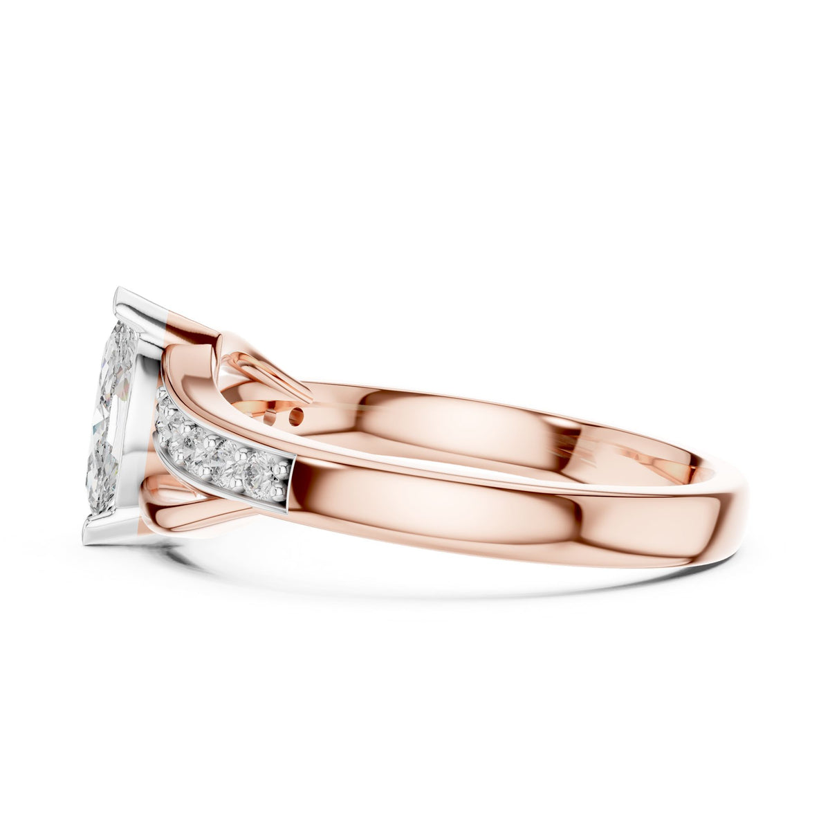 Marquise Accented Lab Grown Diamond Engagement Ring