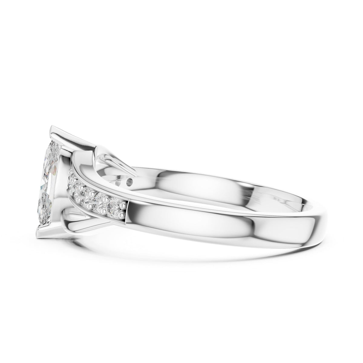Marquise Accented Lab Grown Diamond Engagement Ring