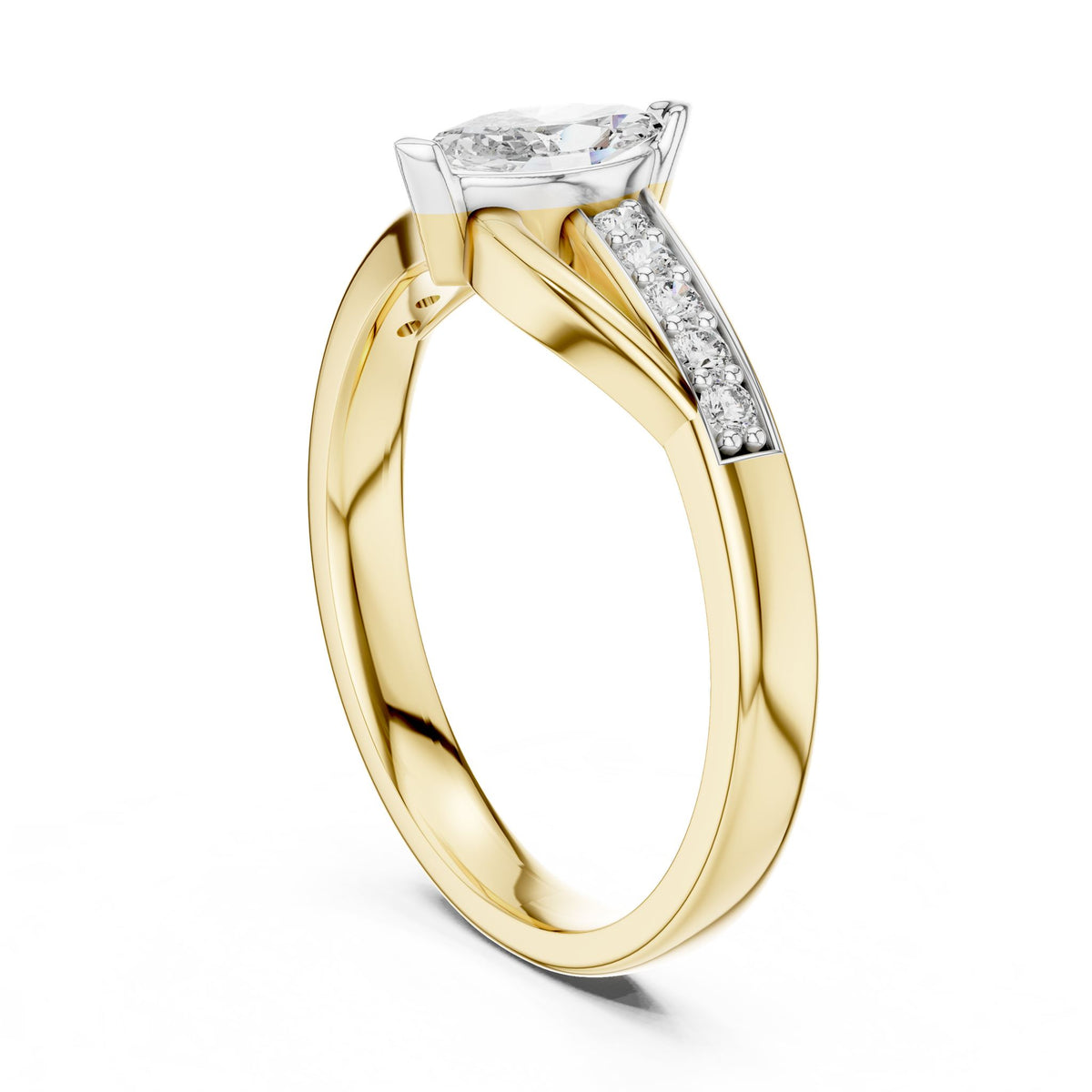 Marquise Accented Lab Grown Diamond Engagement Ring