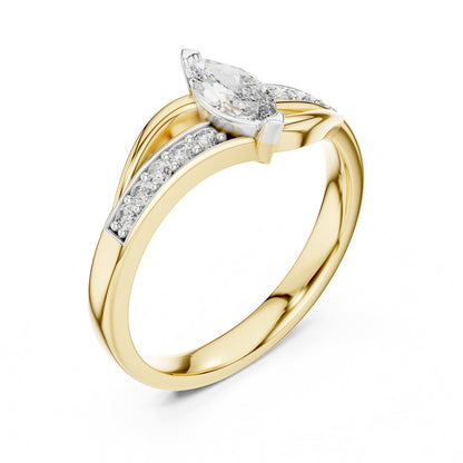 Marquise Accented Lab Grown Diamond Engagement Ring