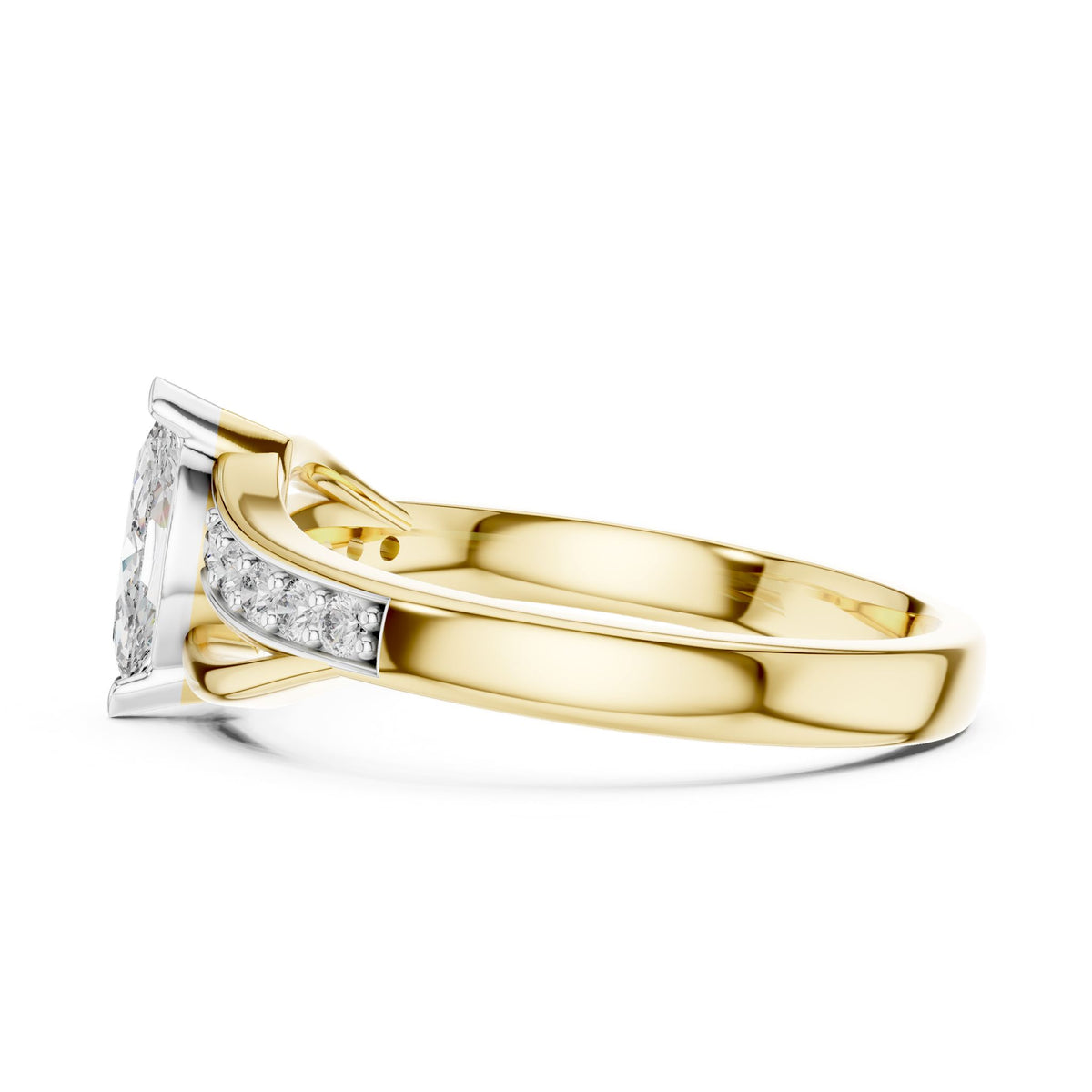 Marquise Accented Lab Grown Diamond Engagement Ring
