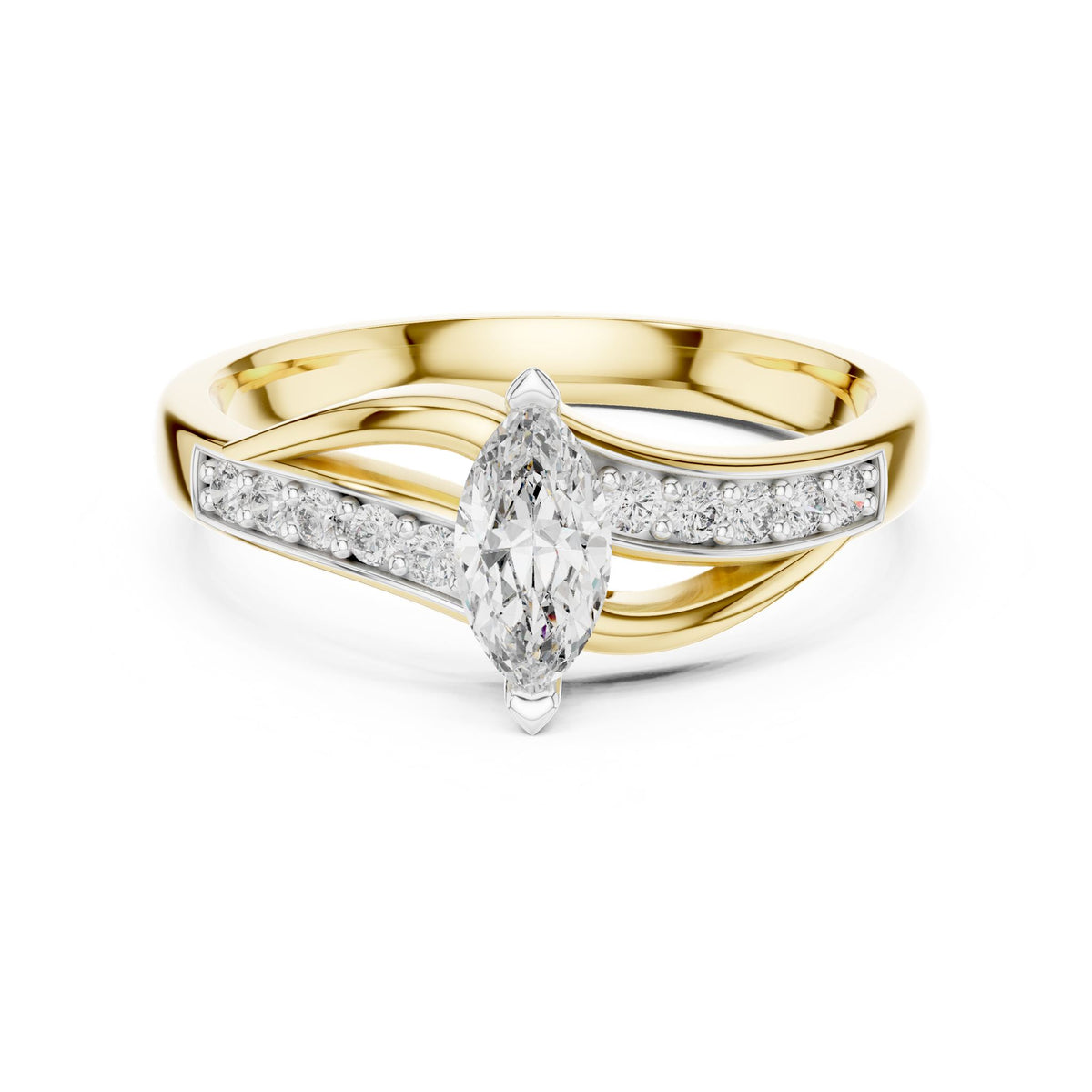 Marquise Accented Lab Grown Diamond Engagement Ring
