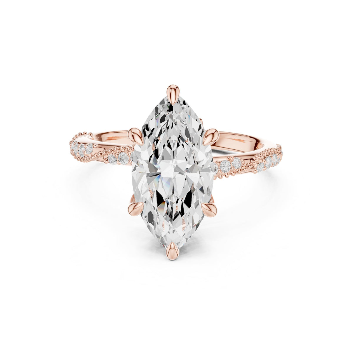 Marquise Accented Lab Grown Diamond Engagement Ring