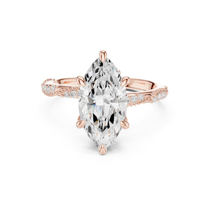 Marquise Accented Lab Grown Diamond Engagement Ring