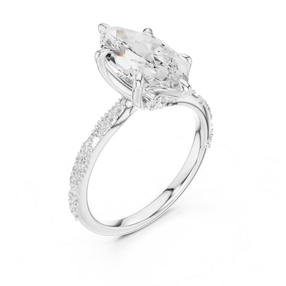 Marquise Accented Lab Grown Diamond Engagement Ring