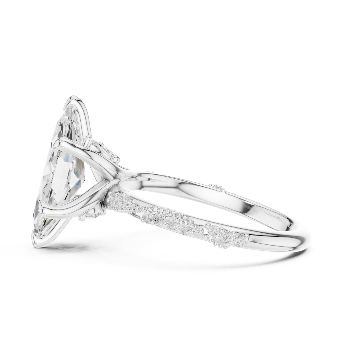 Marquise Accented Lab Grown Diamond Engagement Ring