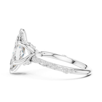 Marquise Accented Lab Grown Diamond Engagement Ring