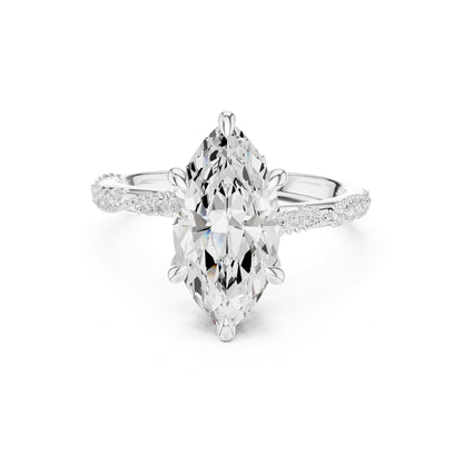 Marquise Accented Lab Grown Diamond Engagement Ring
