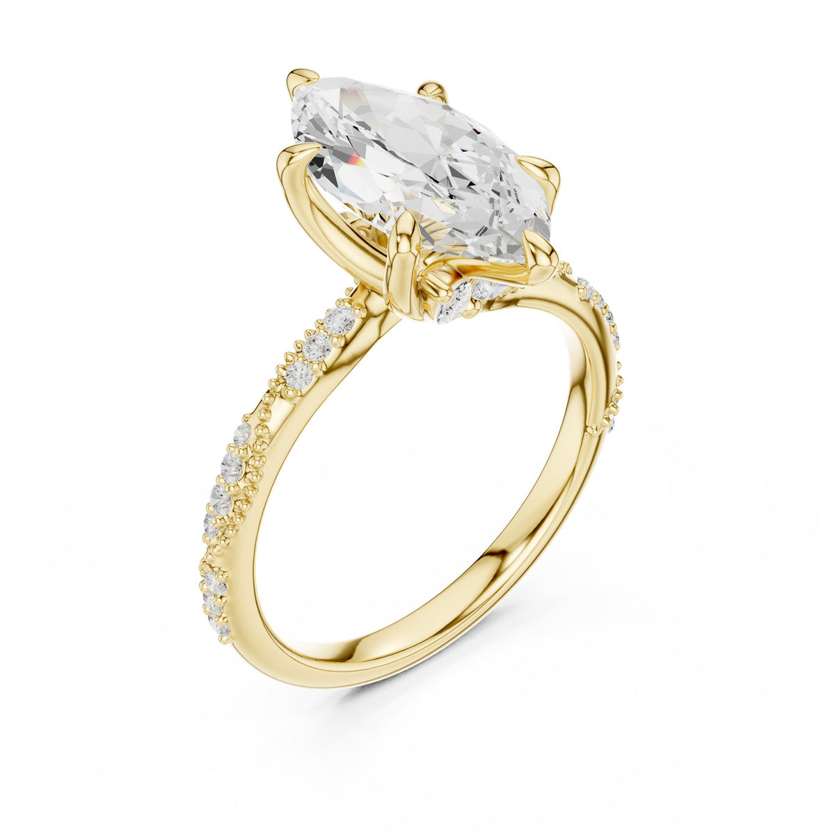 Marquise Accented Lab Grown Diamond Engagement Ring