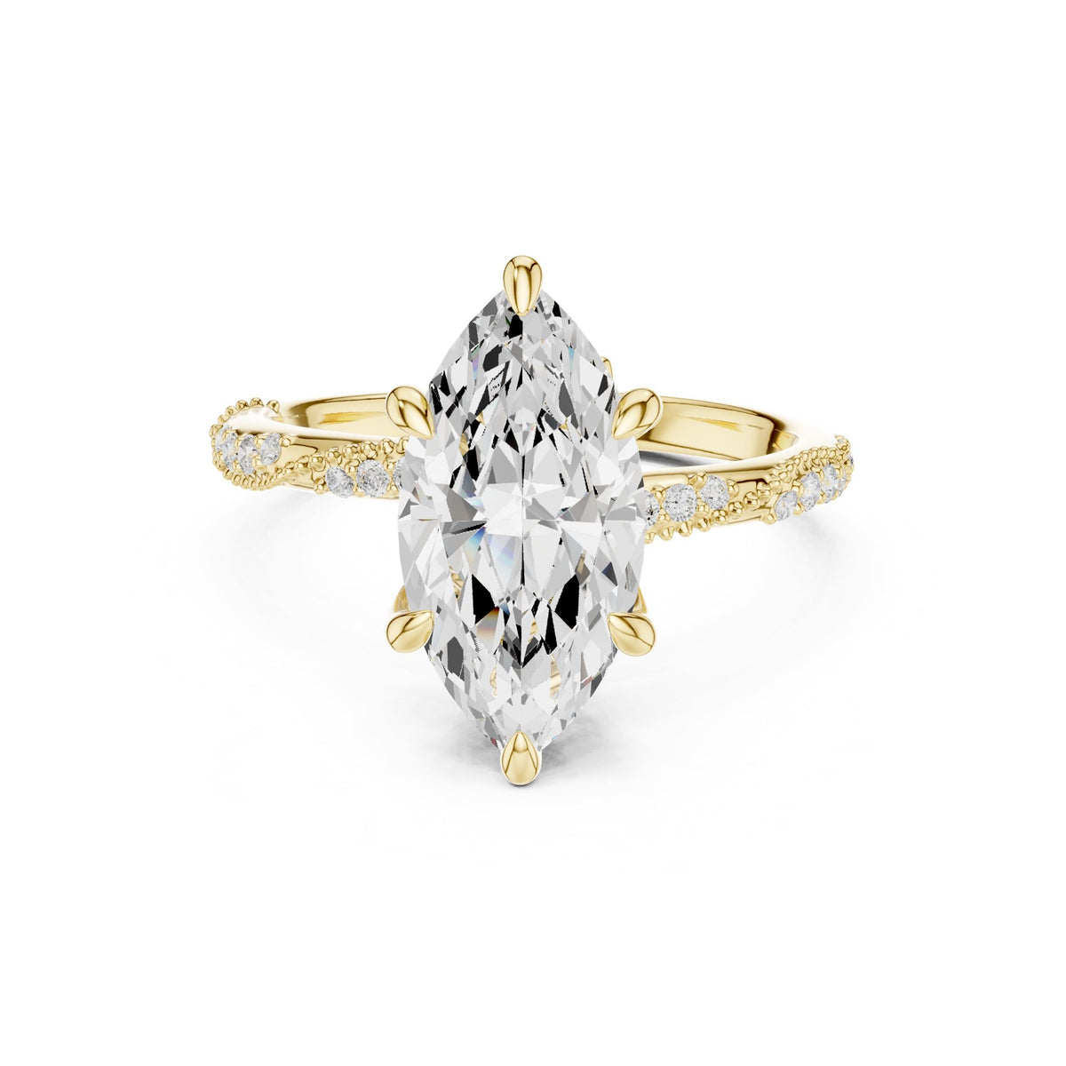 Marquise Accented Lab Grown Diamond Engagement Ring