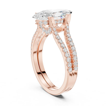 Marquise Accented Lab Grown Diamond Engagement Ring