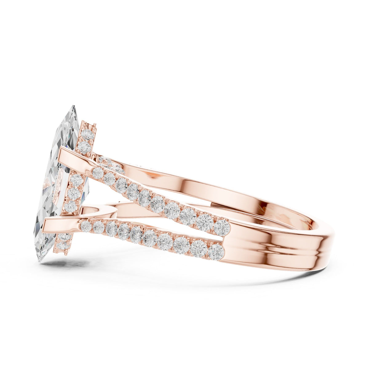 Marquise Accented Lab Grown Diamond Engagement Ring