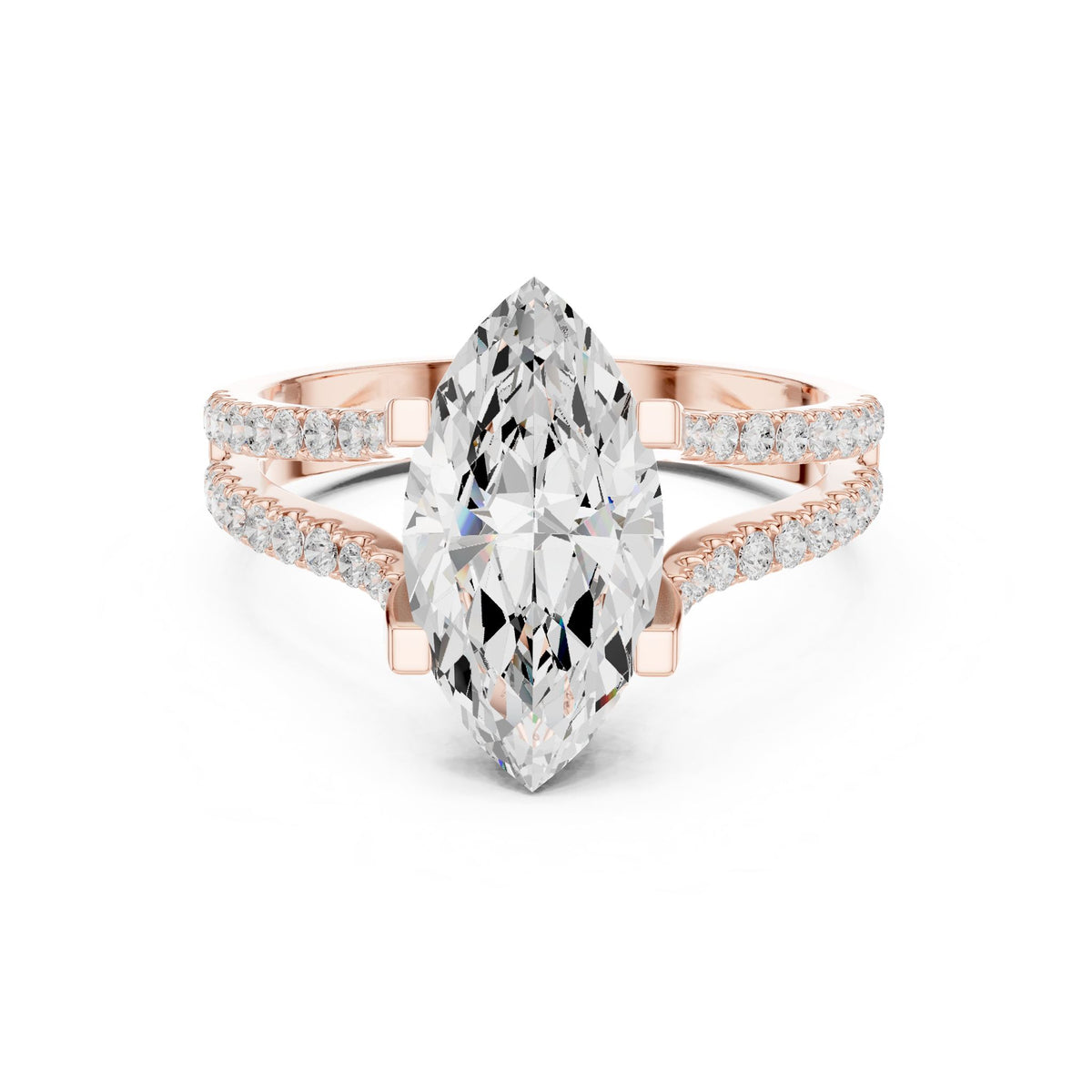 Marquise Accented Lab Grown Diamond Engagement Ring