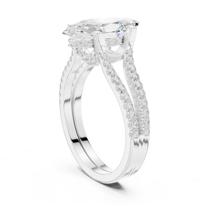 Marquise Accented Lab Grown Diamond Engagement Ring
