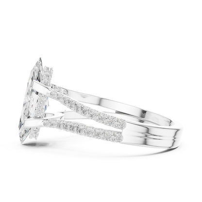 Marquise Accented Lab Grown Diamond Engagement Ring