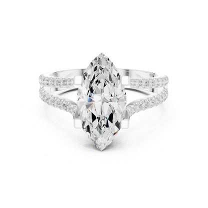 Marquise Accented Lab Grown Diamond Engagement Ring